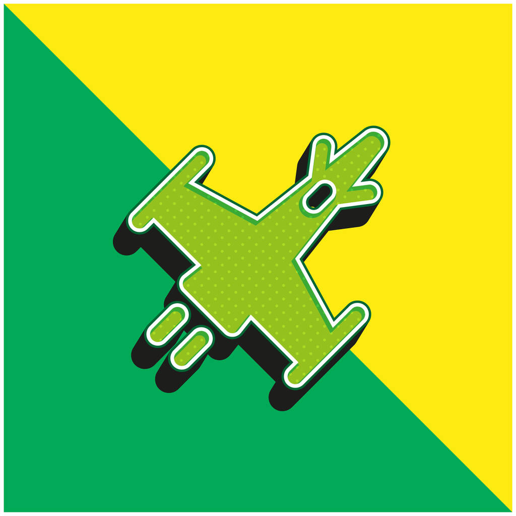 Attack Ship Green and yellow modern 3d vector icon logo - Vector, Image