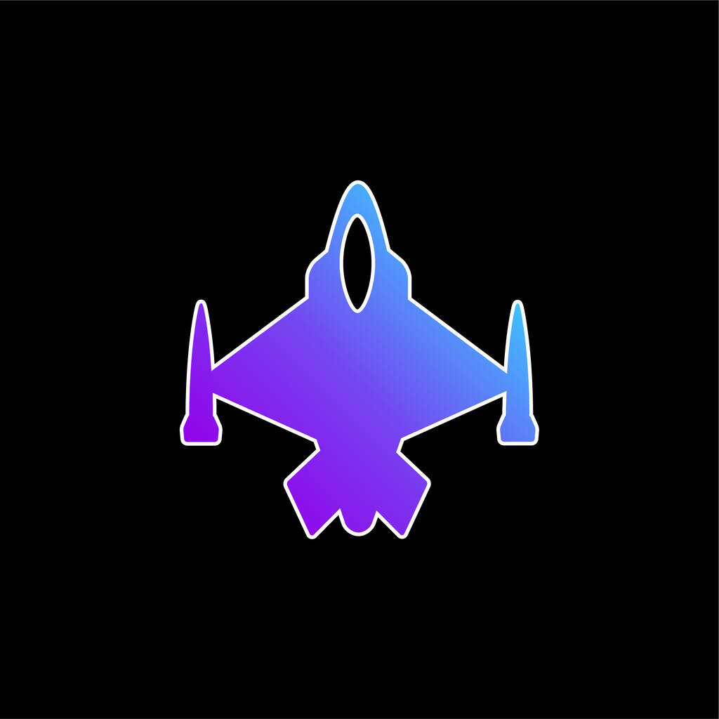 Samolot sił powietrznych ikona wektora niebieskiego gradientu - Wektor, obraz