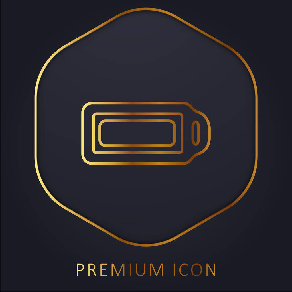 Μπαταρία Πλήρης χρυσή γραμμή premium λογότυπο ή εικονίδιο - Διάνυσμα, εικόνα