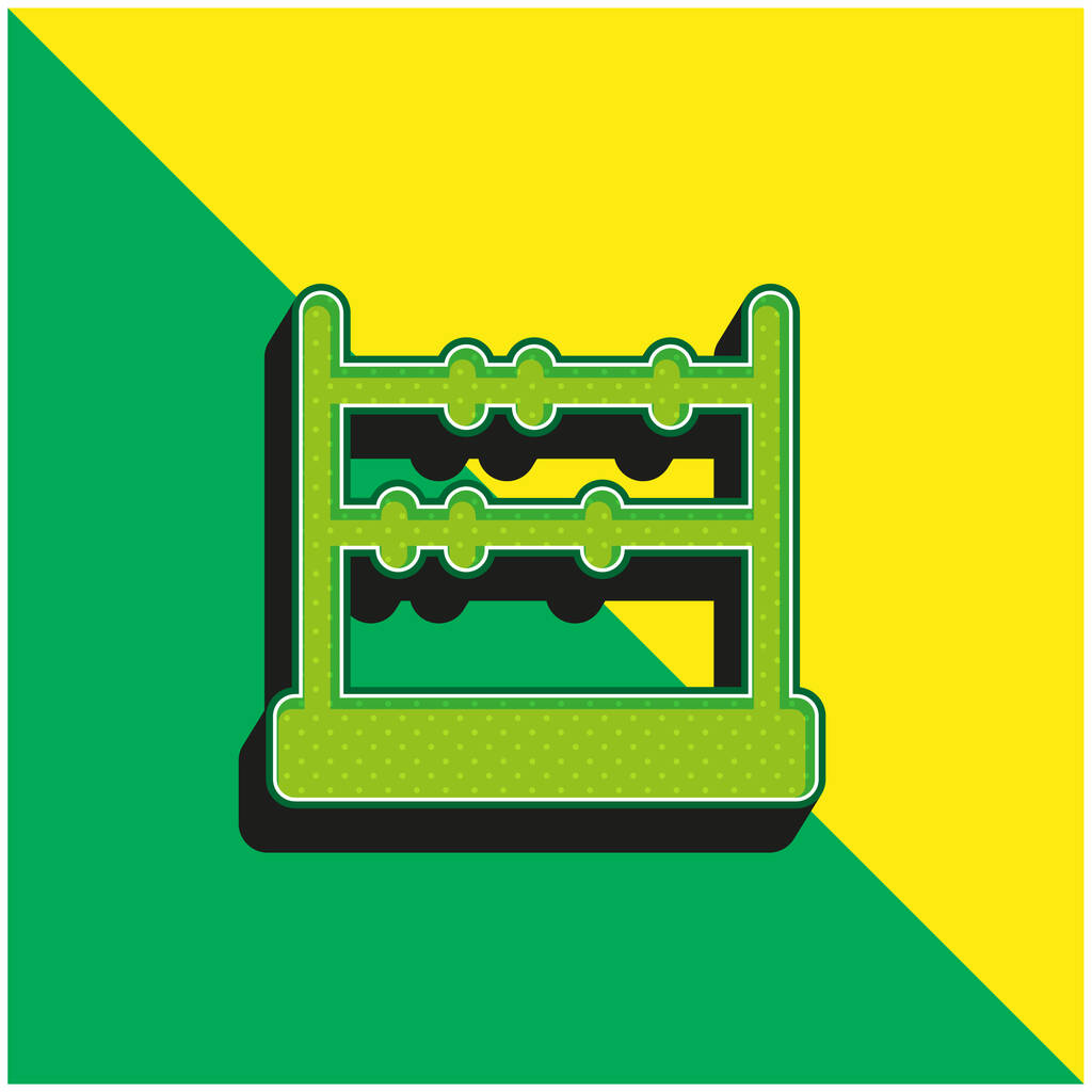 Abacus Logo icona vettoriale 3d moderna verde e gialla - Vettoriali, immagini