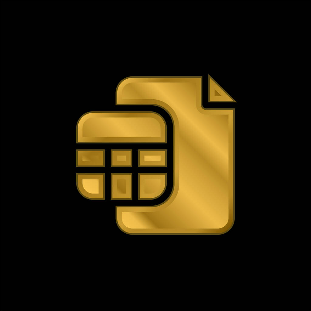 Cuentas chapado en oro icono metálico o logo vector - Vector, imagen