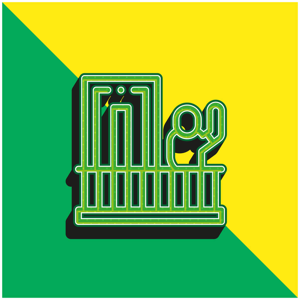 Balcon Logo vectoriel 3D moderne vert et jaune - Vecteur, image