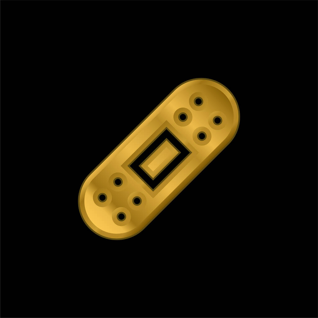 Band Aid banhado a ouro ícone metálico ou vetor logotipo - Vetor, Imagem