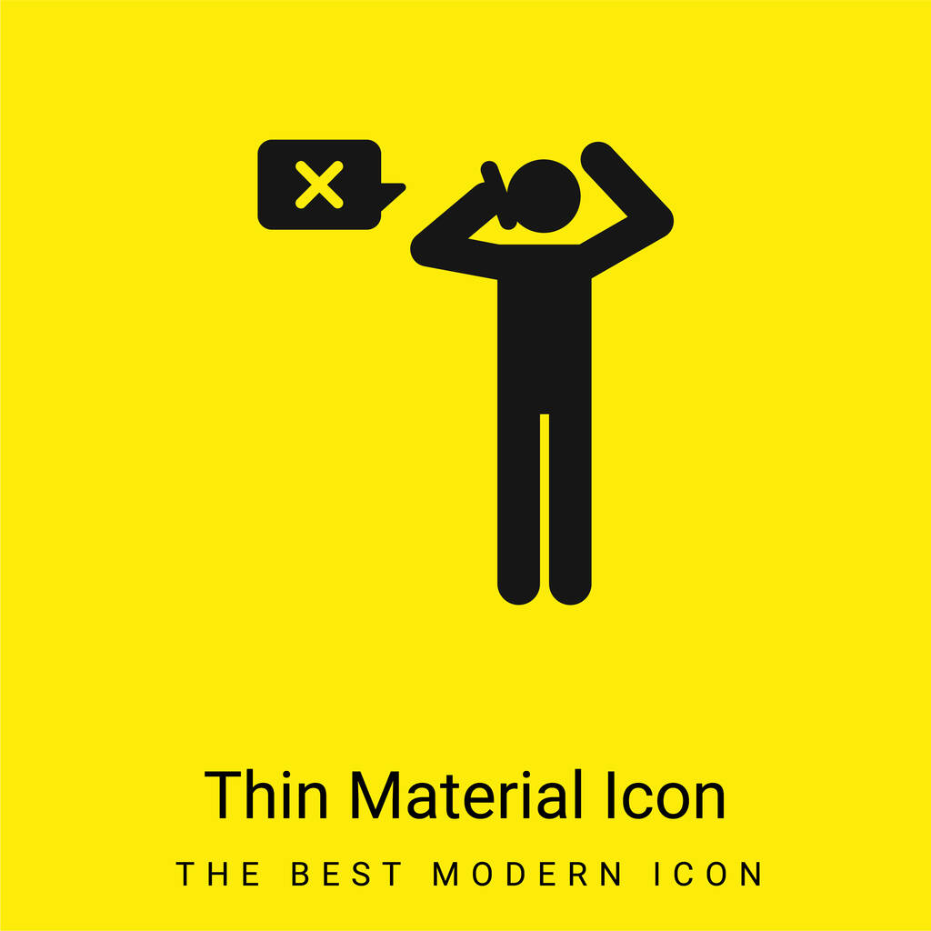 Mala revisión mínimo icono de material amarillo brillante - Vector, imagen