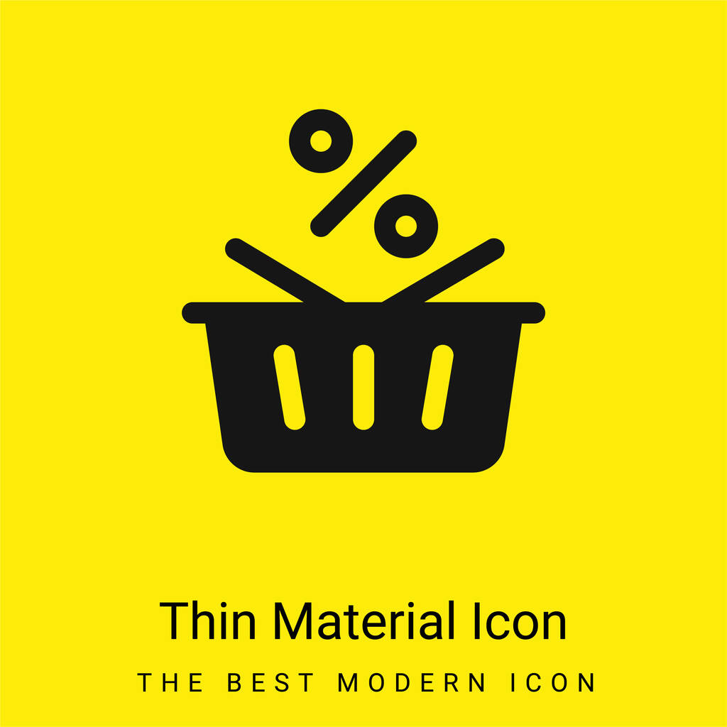 Kosár minimális fényes sárga anyag ikon - Vektor, kép