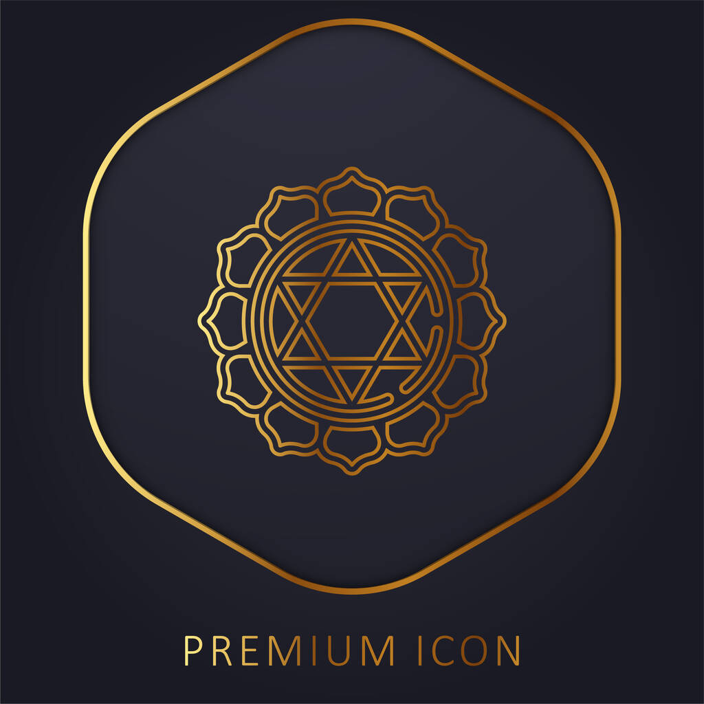 Logo o icono premium de la línea dorada de Anahata - Vector, imagen