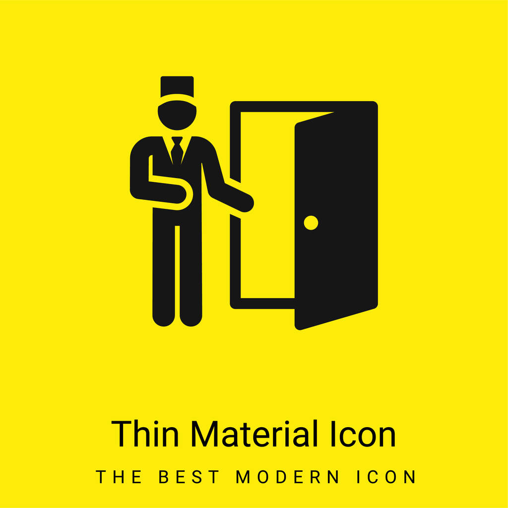 Bell Boy minimale helder geel materiaal icoon - Vector, afbeelding