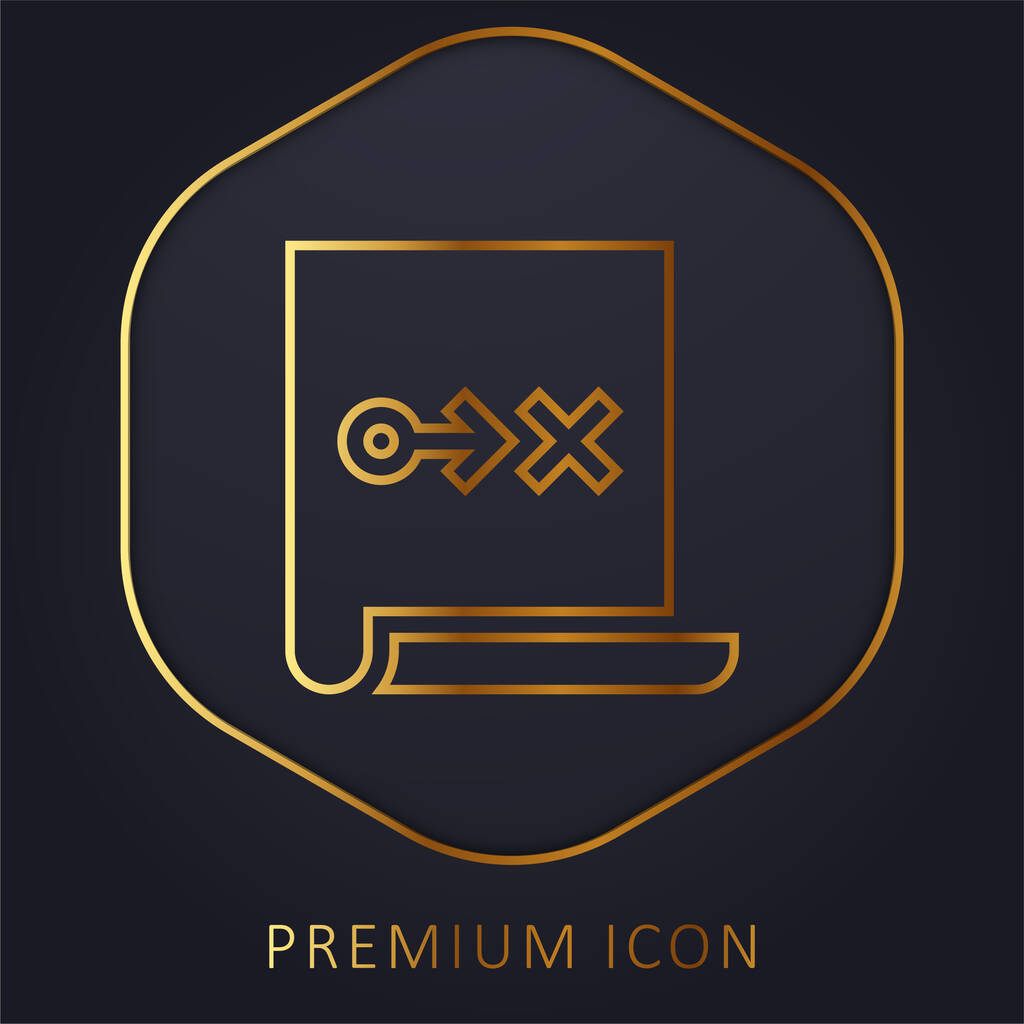 Cselekvési terv aranyvonalas prémium logó vagy ikon - Vektor, kép