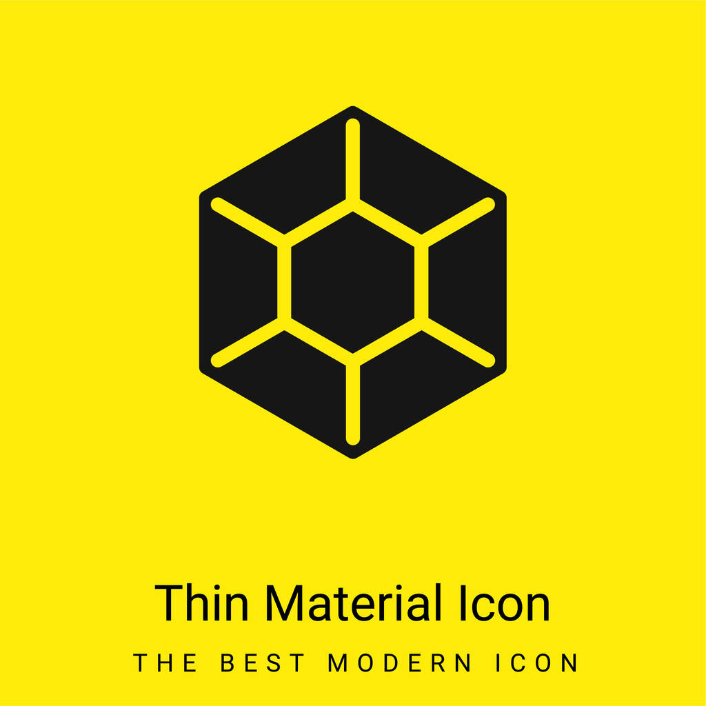 Big Diamond minimale helder geel materiaal icoon - Vector, afbeelding