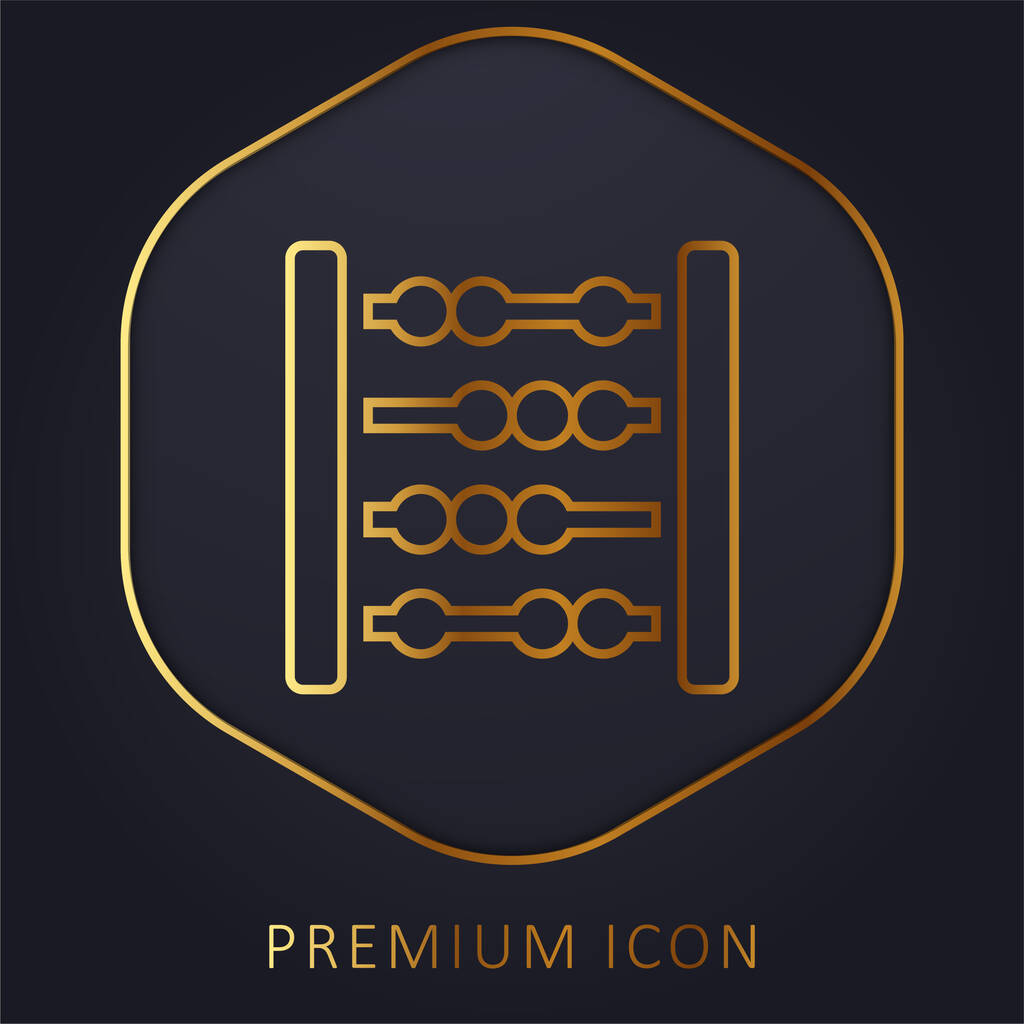 Abacus golden line premium logo or icon - Vector, Image