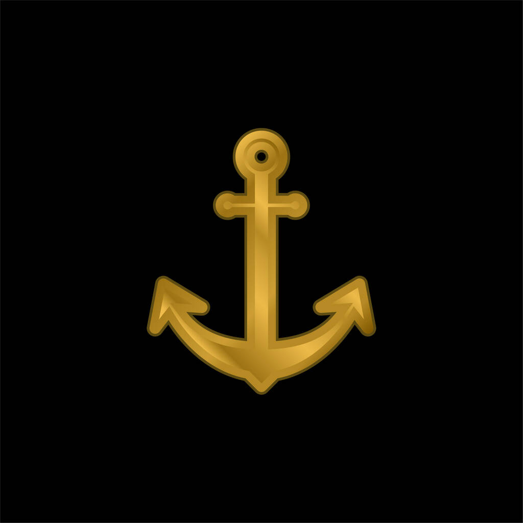Big Anchor oro placcato icona metallica o logo vettore - Vettoriali, immagini