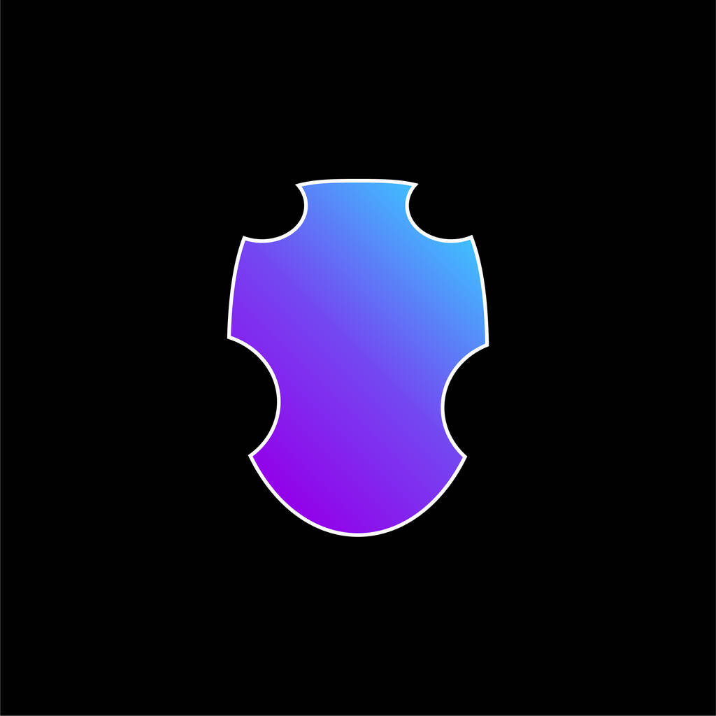 Black Warrior Shield blue gradient vector icon - Vector, Image