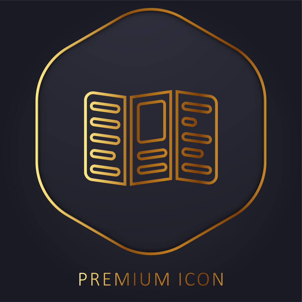 Folheto Texto linha dourada logotipo premium ou ícone - Vetor, Imagem