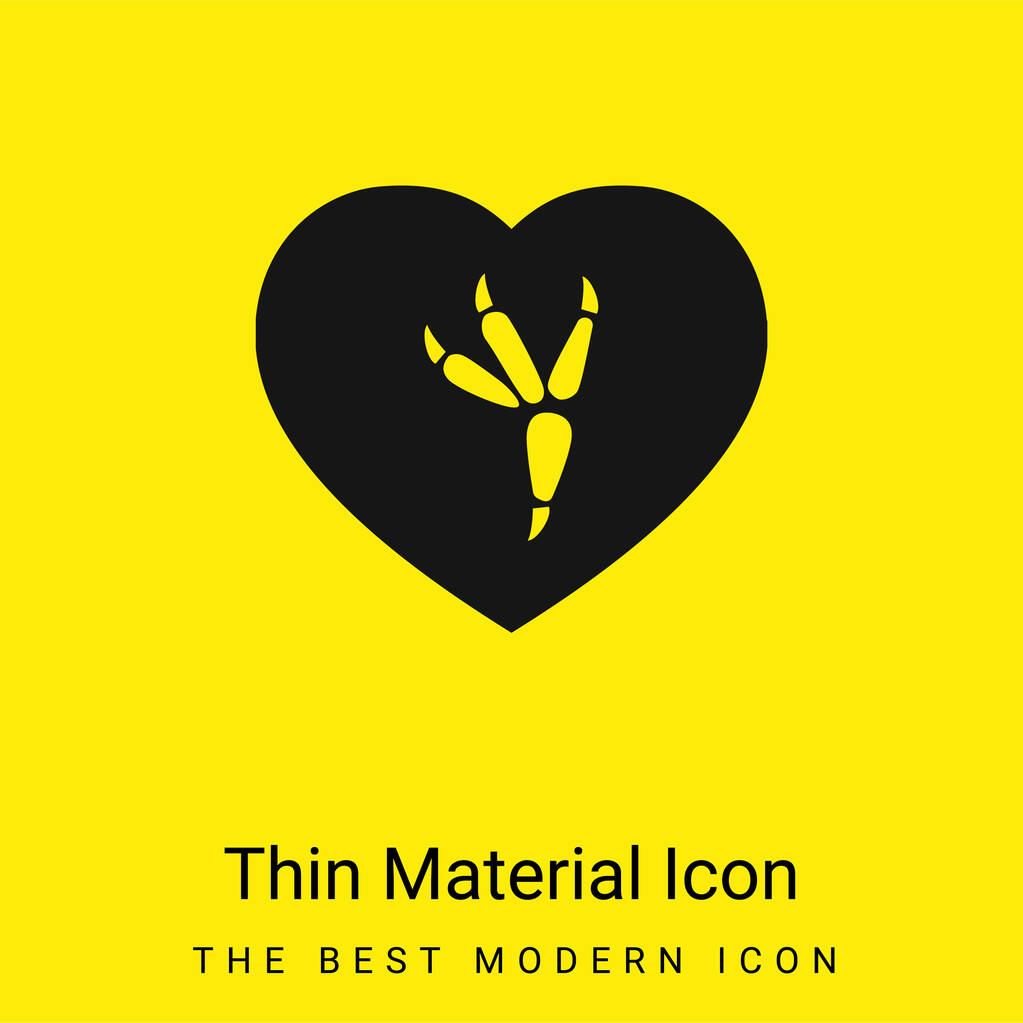 Bird Print icono de material amarillo brillante mínimo - Vector, imagen