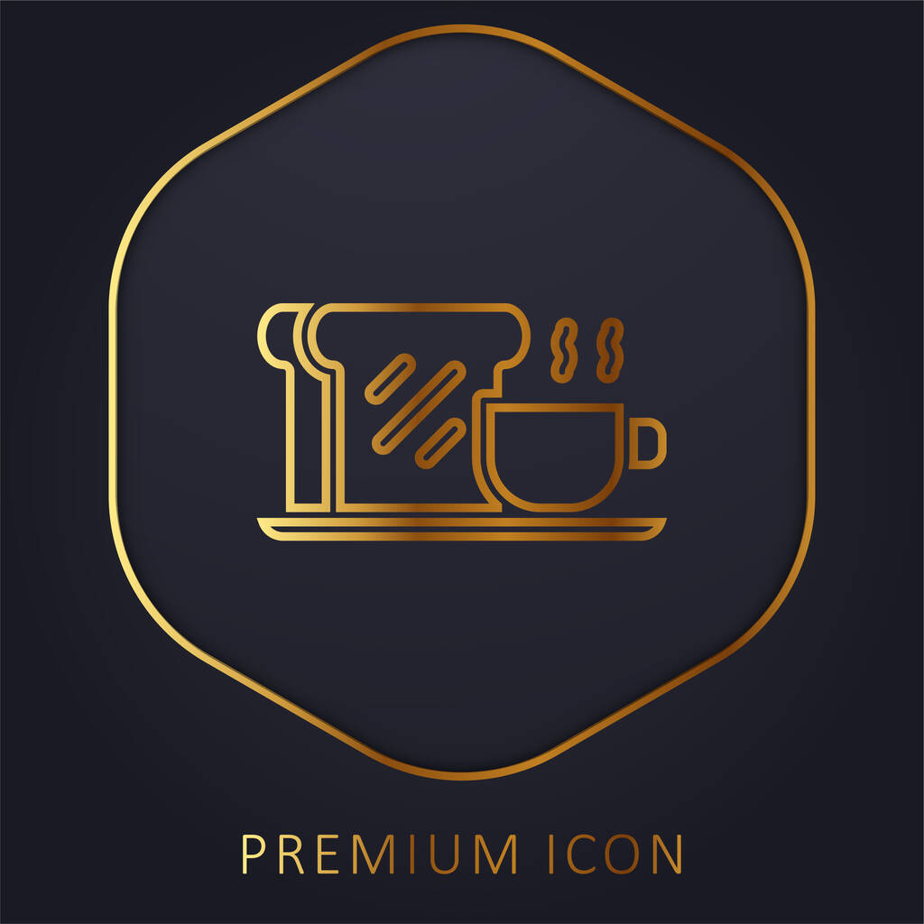 Reggeli arany vonal prémium logó vagy ikon - Vektor, kép