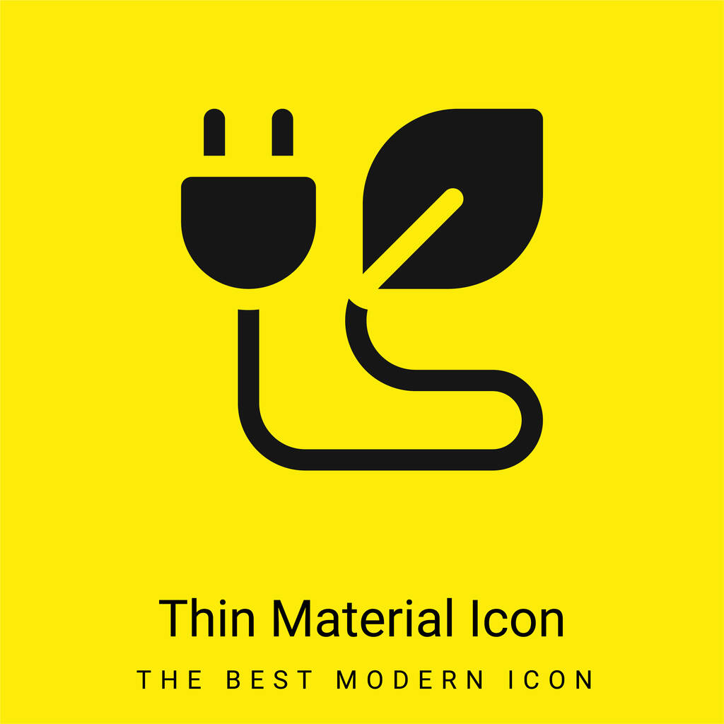 Bio Energy minimal bright yellow material icon - Vector, Image