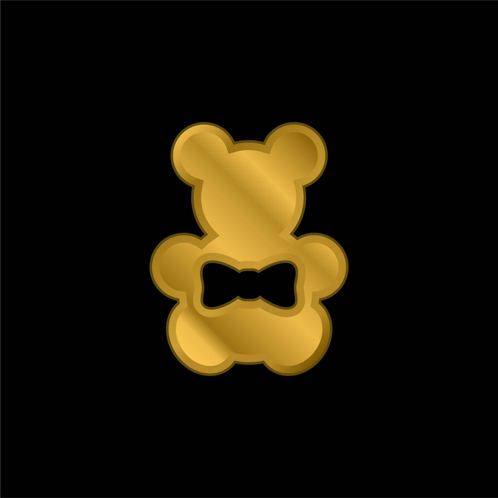 Urso banhado a ouro ícone metálico ou vetor logotipo - Vetor, Imagem