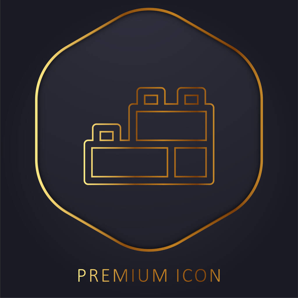 Bloky zlaté čáry prémie logo nebo ikona - Vektor, obrázek