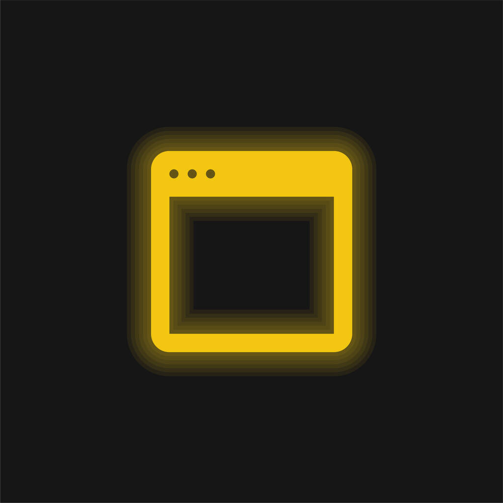 アプリ黄色の輝くネオンアイコン - ベクター画像