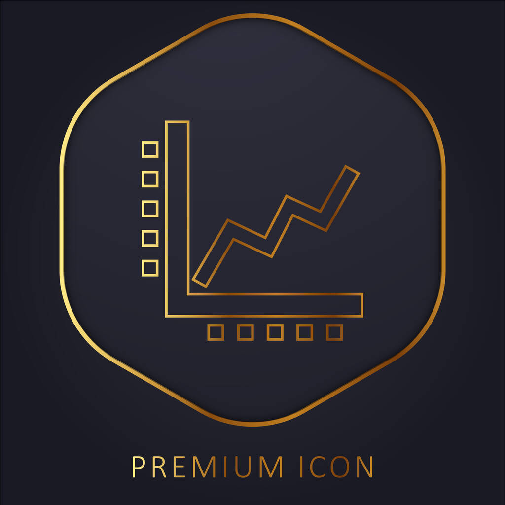 Aufsteigende Linie Grafik goldene Linie Premium-Logo oder Symbol - Vektor, Bild