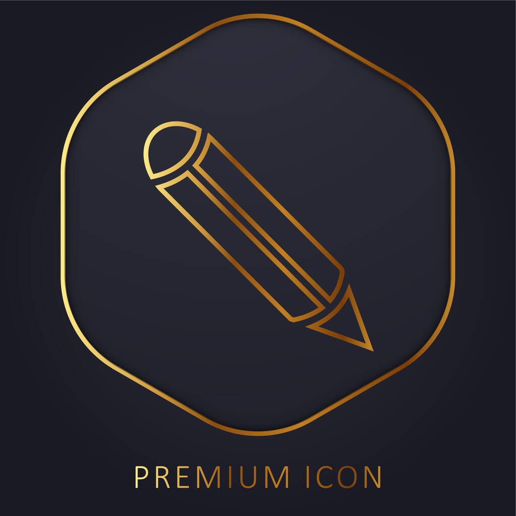 Pluma de tinta negra línea de oro logotipo premium o icono - Vector, imagen
