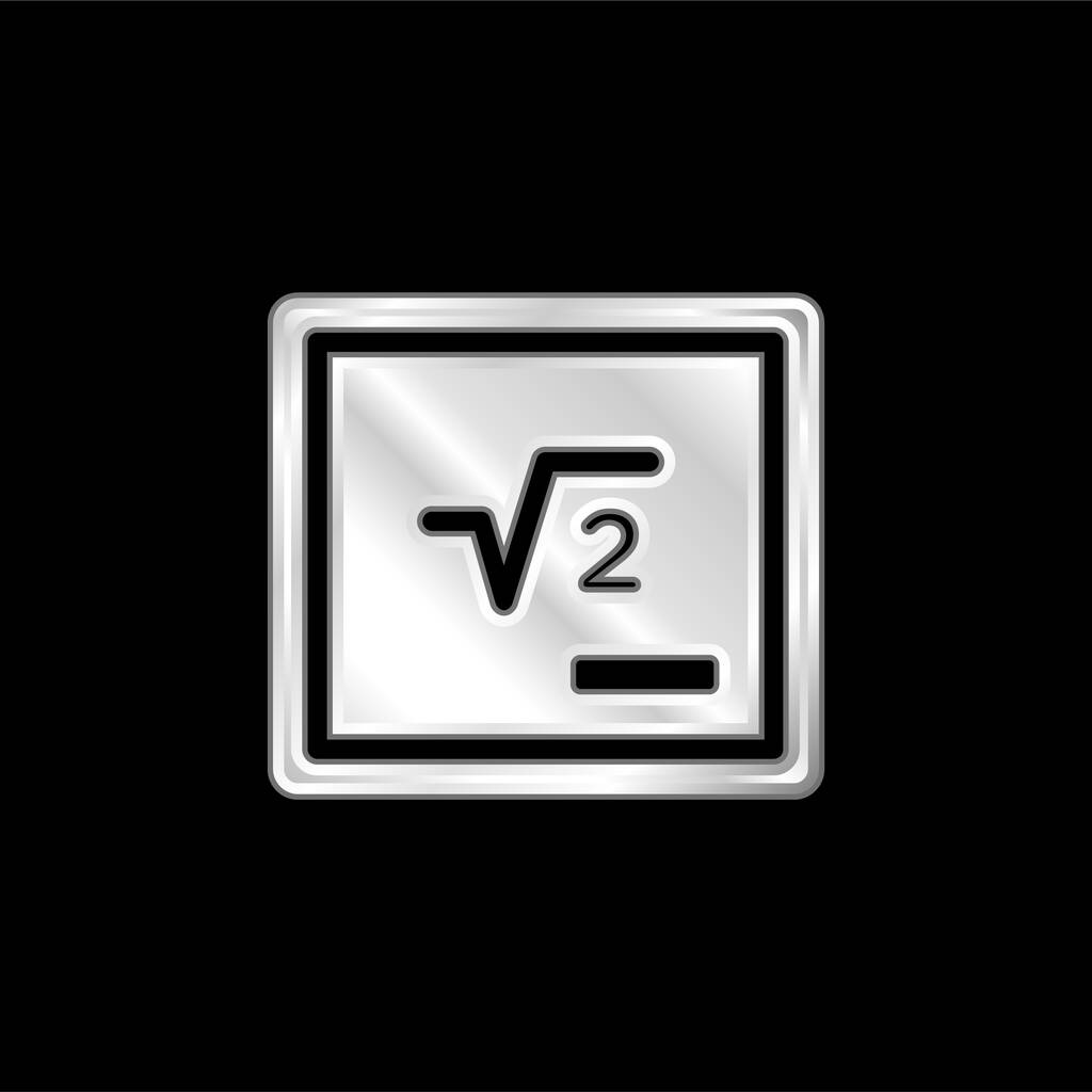 Tableau noir avec symbole mathématique argent plaqué icône métallique - Vecteur, image
