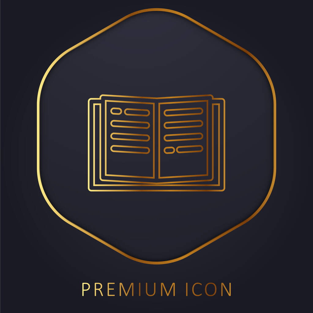 Boek gouden lijn premium logo of pictogram - Vector, afbeelding
