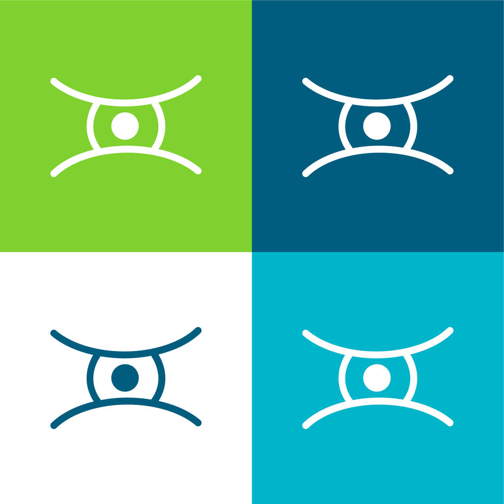 Animal Eye Shape Flat четырехцветный минимальный набор иконок - Вектор,изображение
