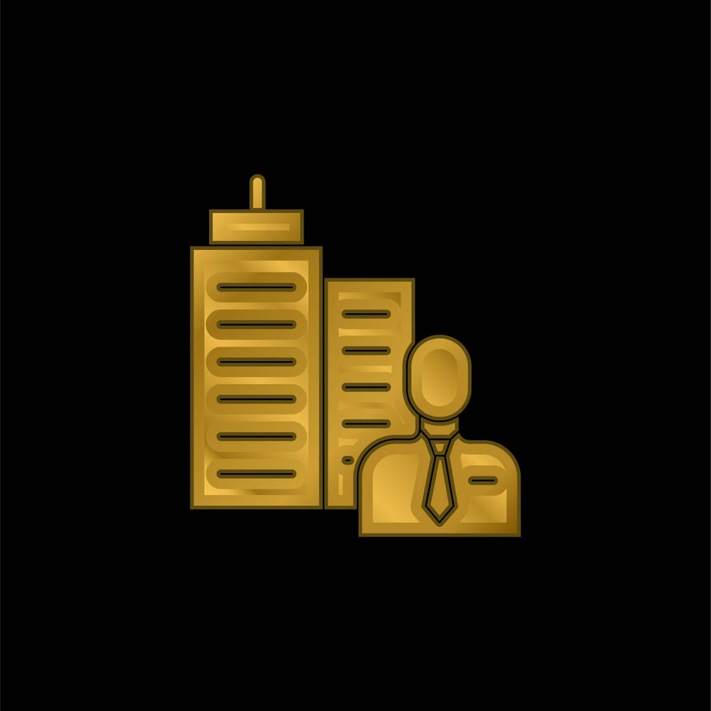 Boss chapado en oro icono metálico o logo vector - Vector, imagen