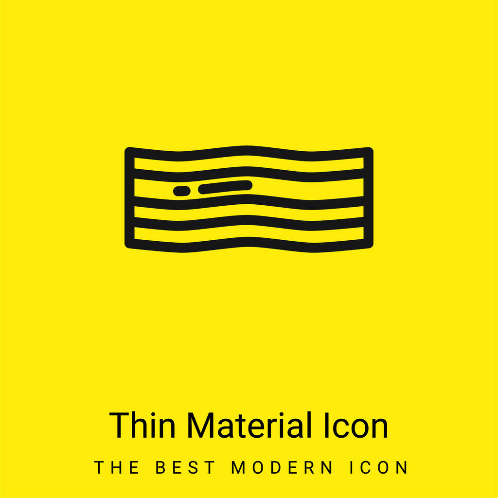 Bacon icona minimale materiale giallo brillante - Vettoriali, immagini