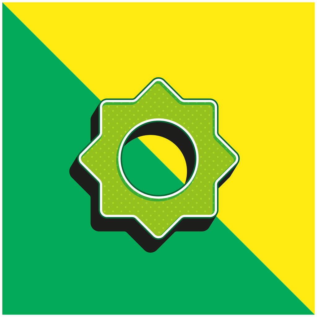 Astrologisches Sonnengrün und gelb modernes 3D-Vektor-Symbol-Logo - Vektor, Bild