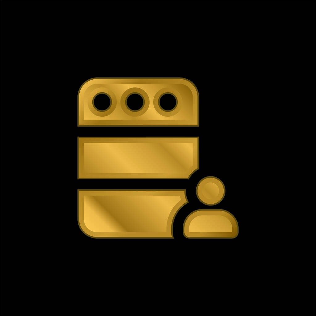 Administrador chapado en oro icono metálico o logo vector - Vector, imagen