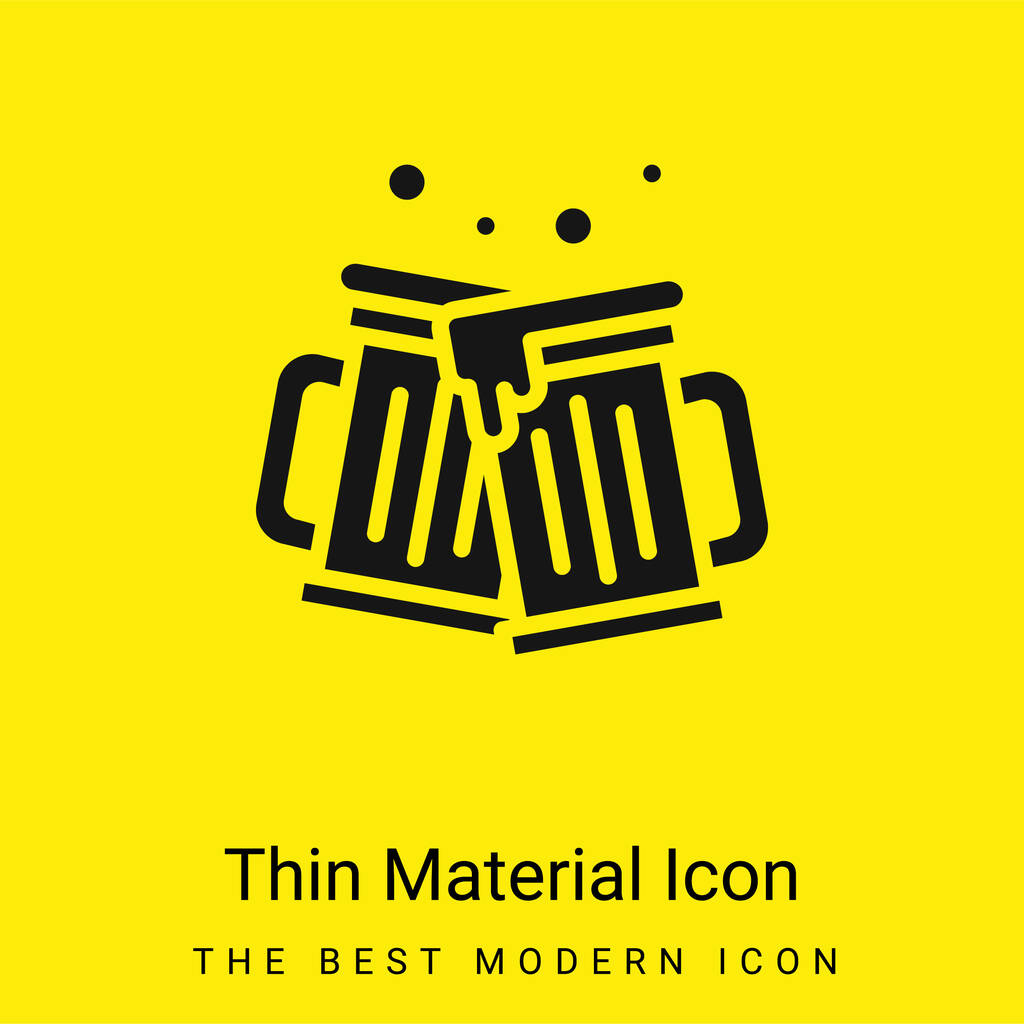 Sörök minimális világos sárga anyag ikon - Vektor, kép