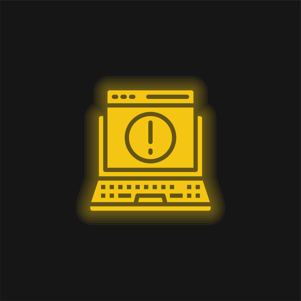 Přístup odepřen žluté zářící neonové ikony - Vektor, obrázek