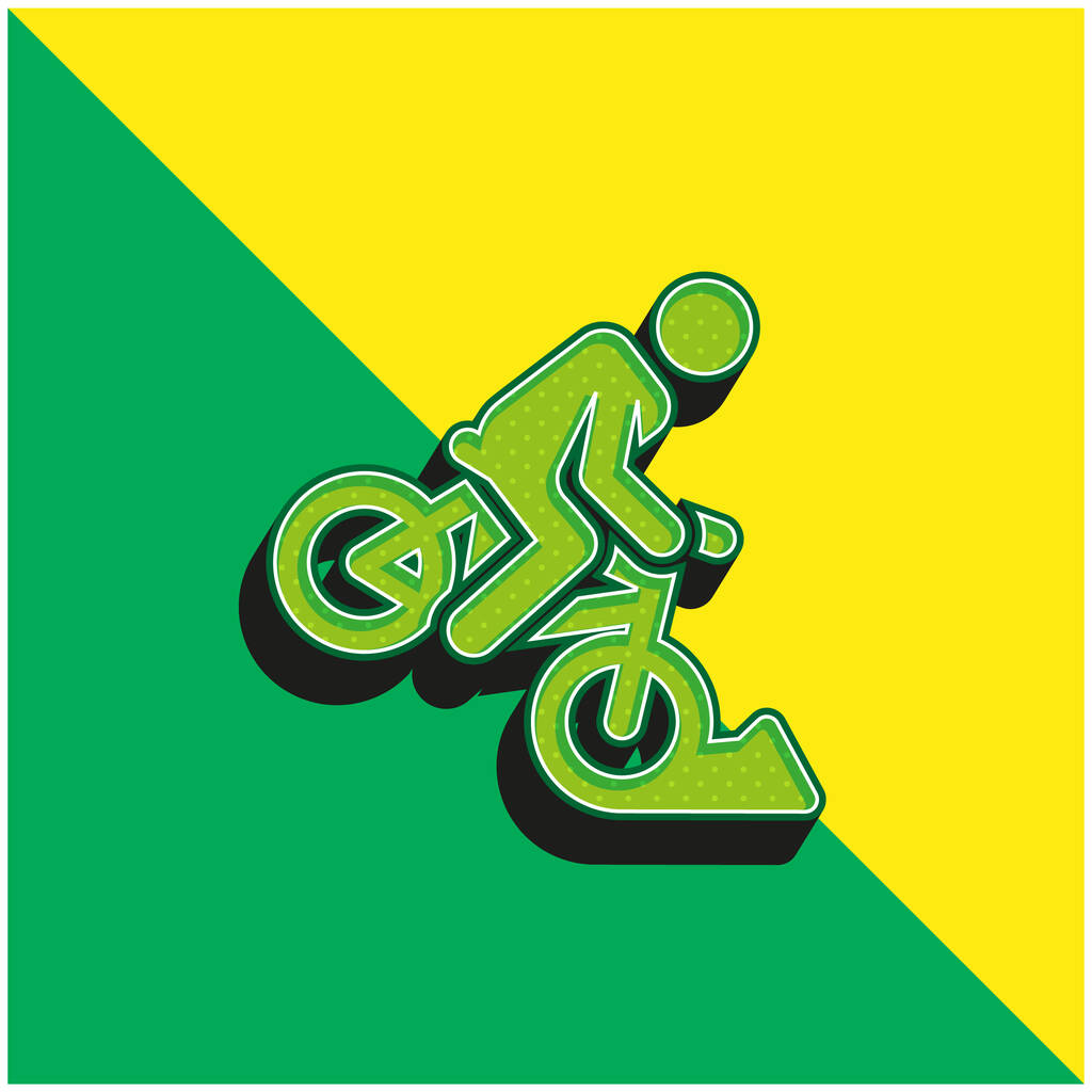 事故グリーンと黄色のモダンな3Dベクトルアイコンのロゴ - ベクター画像