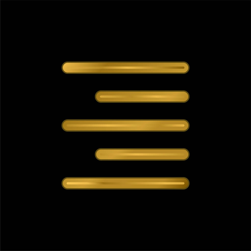 Alinear Icono metálico chapado en oro derecho o vector de logotipo - Vector, Imagen