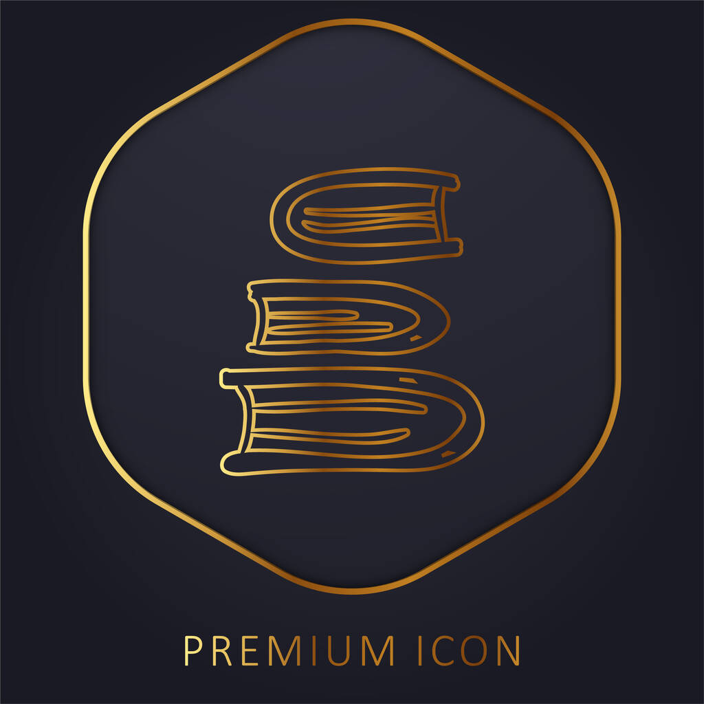 Livres Stack ligne d'or logo premium ou icône - Vecteur, image