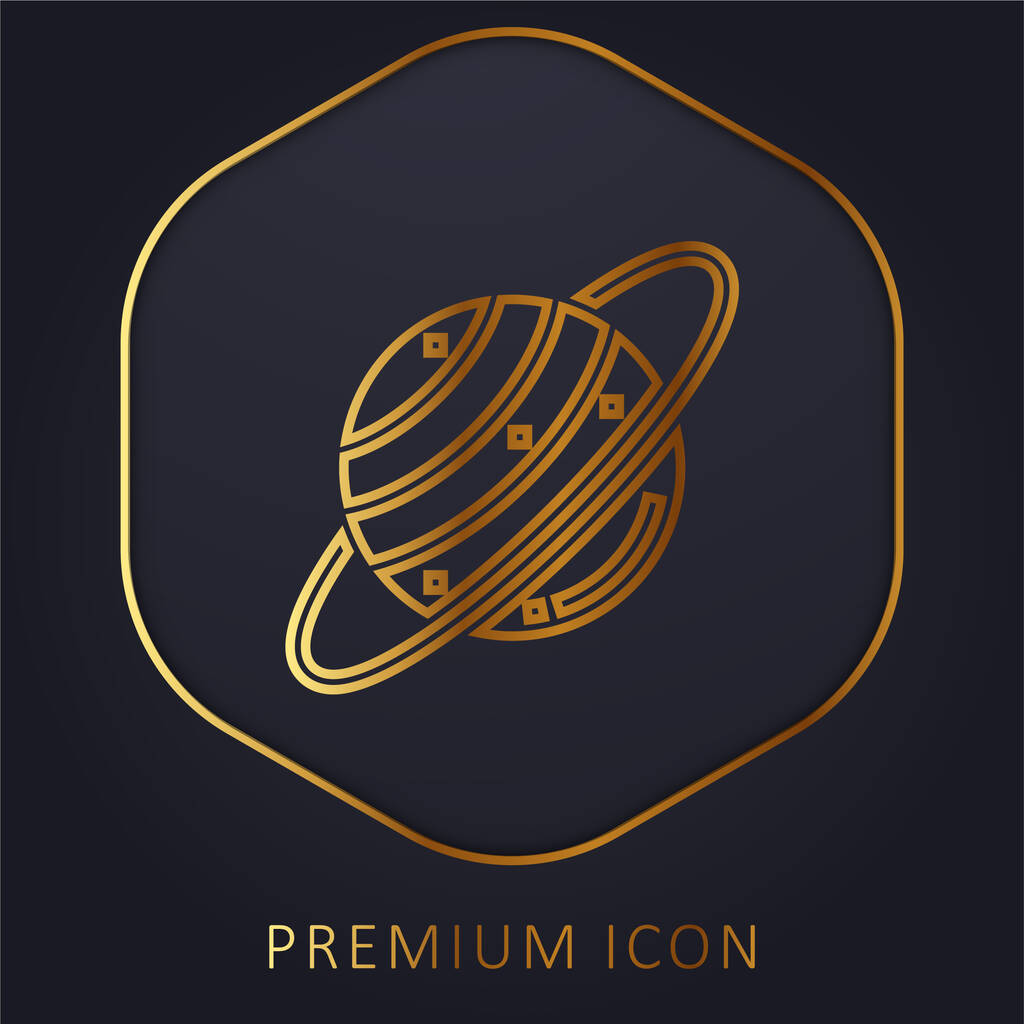 Astronomie gouden lijn premium logo of pictogram - Vector, afbeelding