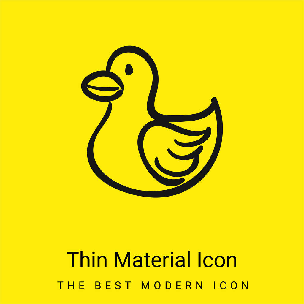 Bird Animal Shape Toy minimal bright yellow material icon - Vector, Image