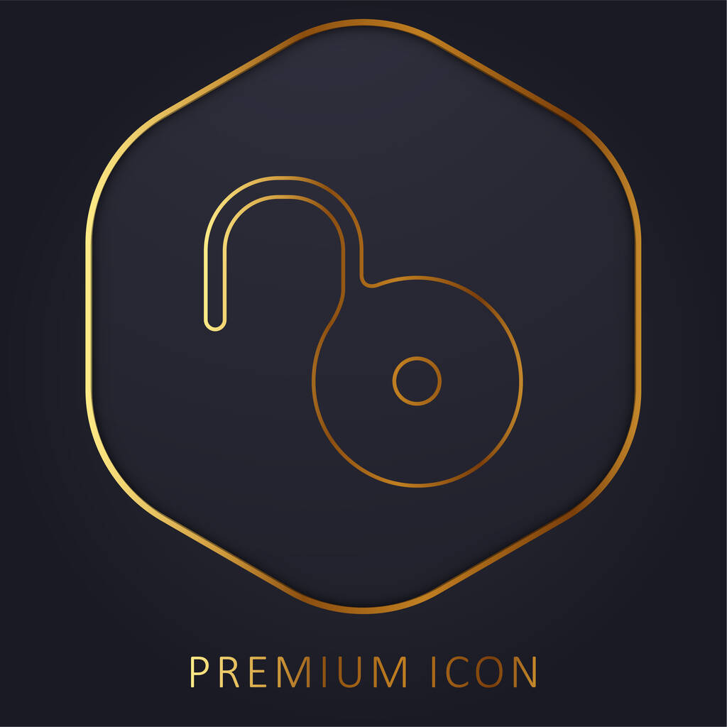 Bolt Opened golden line premium logo or icon - Vector, Image