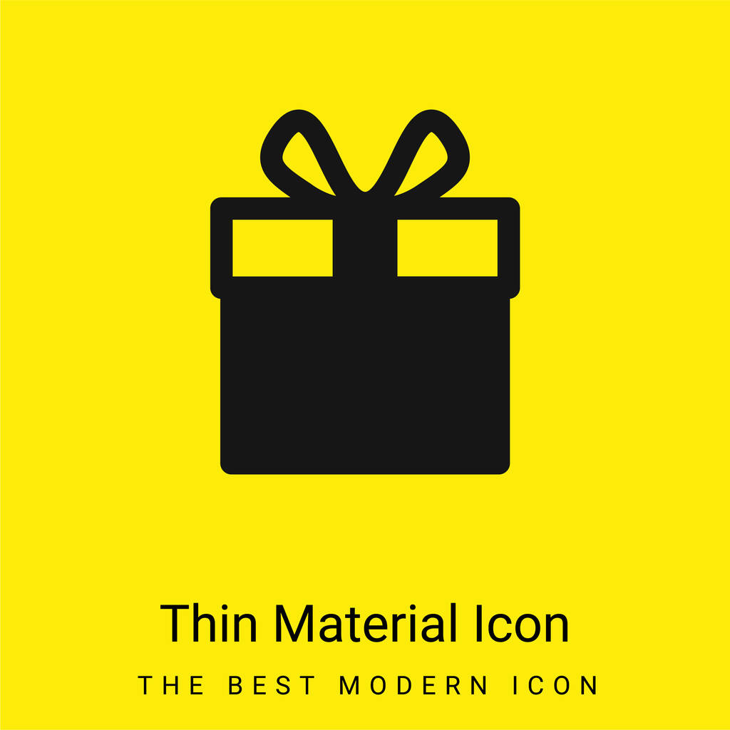 Big Gift minimal bright yellow material icon - Vector, Image