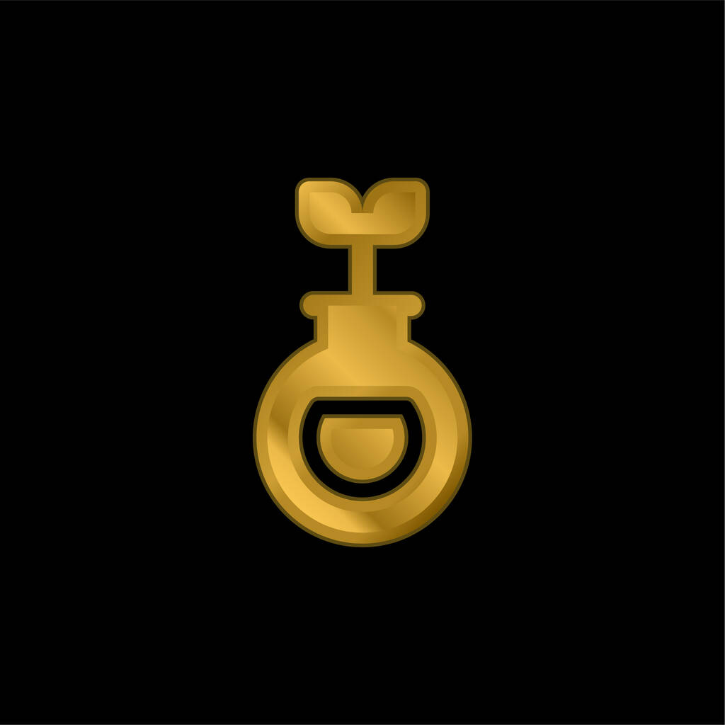 Biyolojik altın kaplama metalik simge veya logo vektörü - Vektör, Görsel