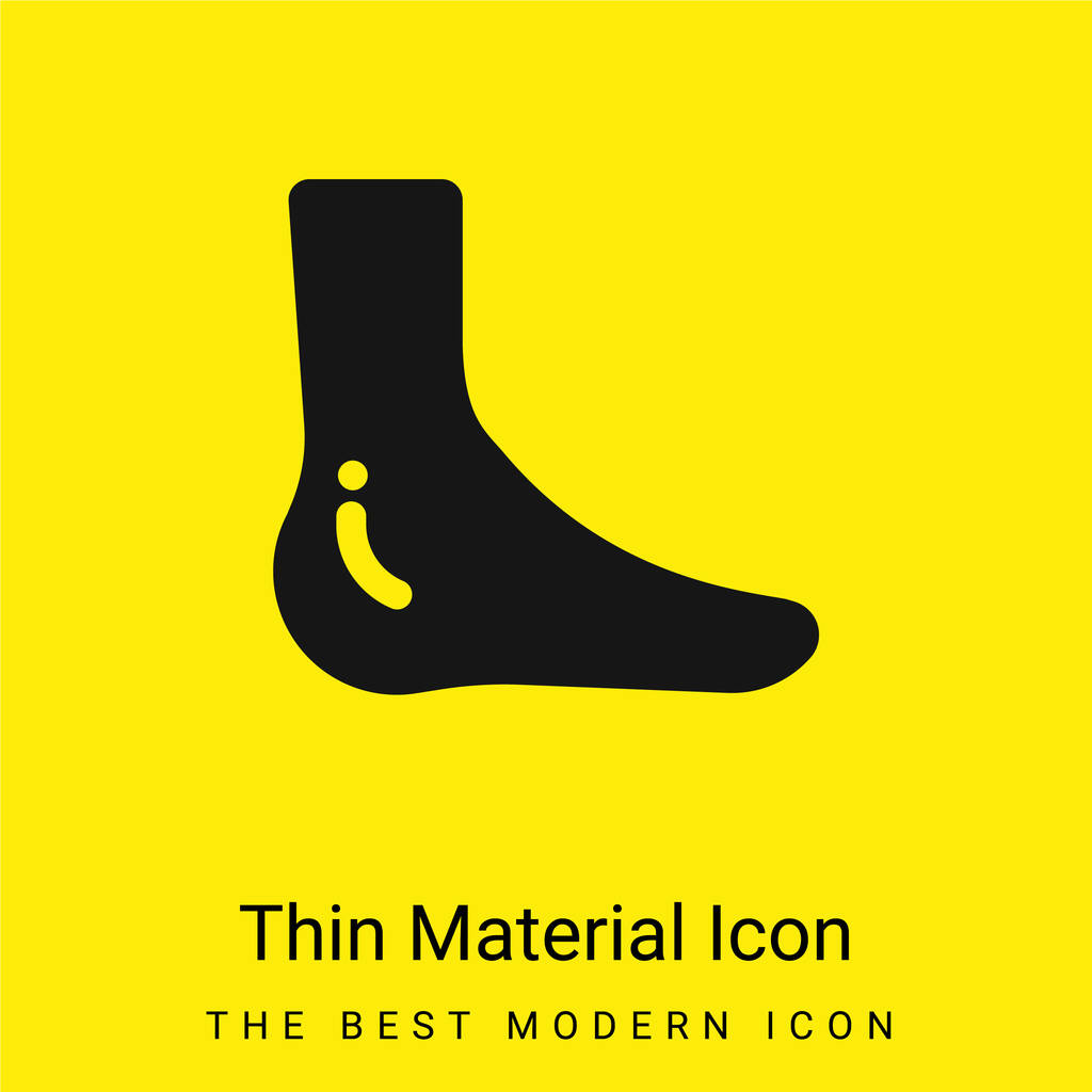 Tobillo mínimo icono de material amarillo brillante - Vector, imagen