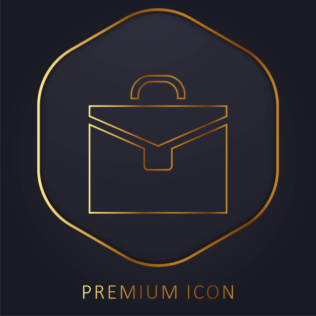 Maletín de línea dorada logotipo premium o icono - Vector, imagen