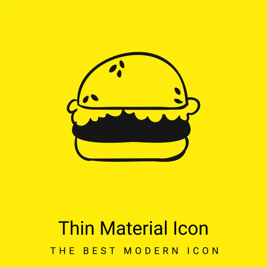 Pão mínimo ícone material amarelo brilhante - Vetor, Imagem