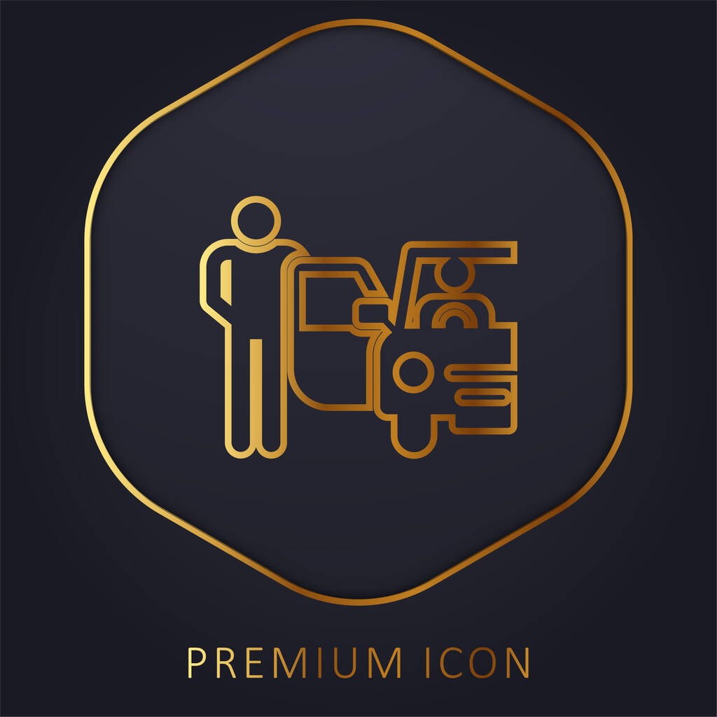 Bellboy línea de oro logotipo premium o icono - Vector, Imagen