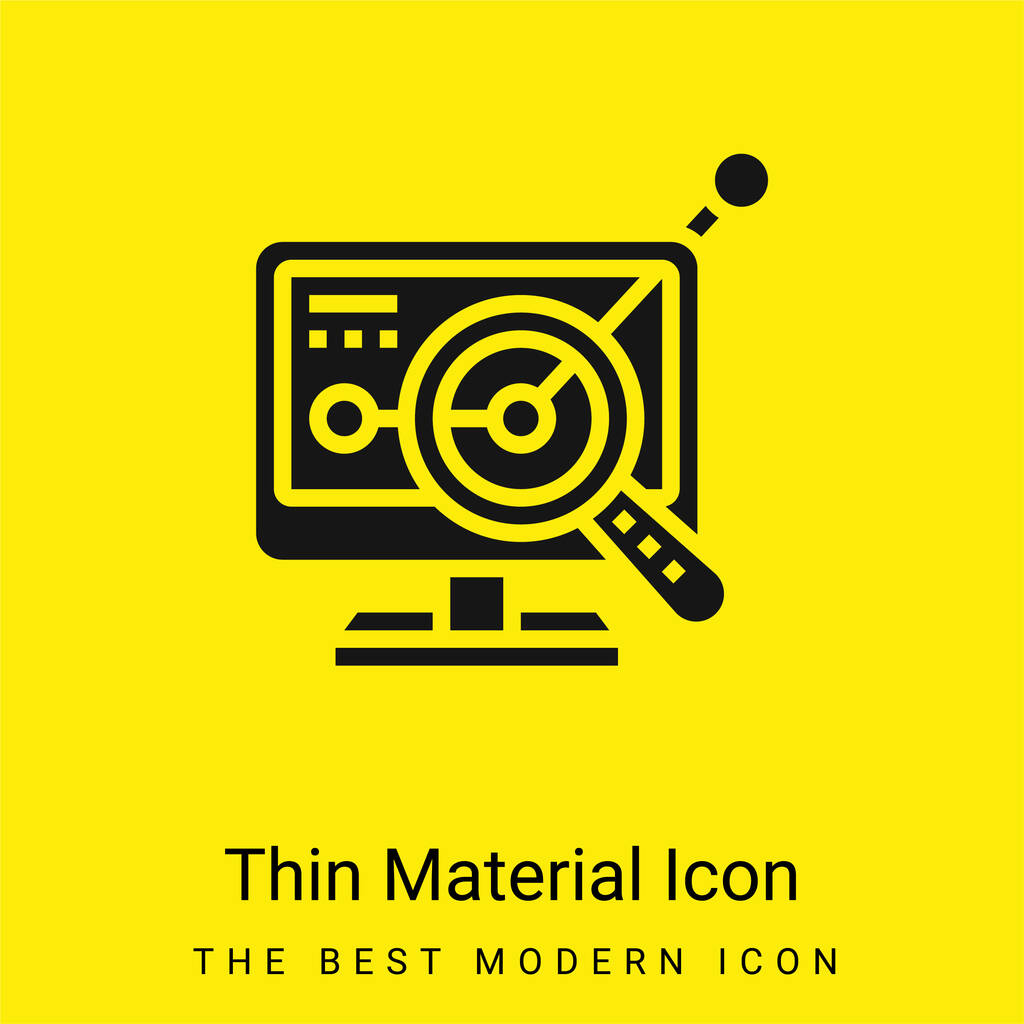 Elemző minimális fényes sárga anyag ikon - Vektor, kép