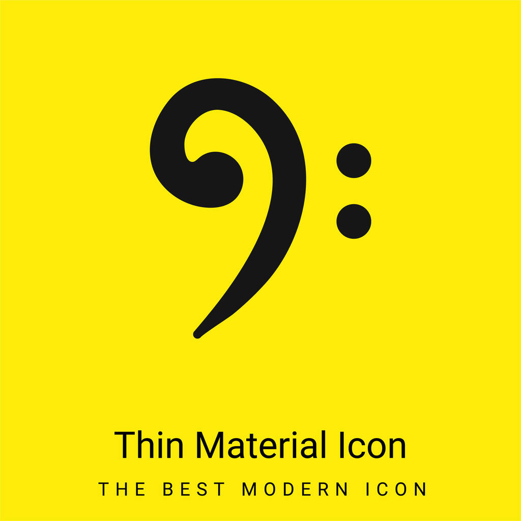 Bass Clef minimal bright yellow material icon - Vector, Image