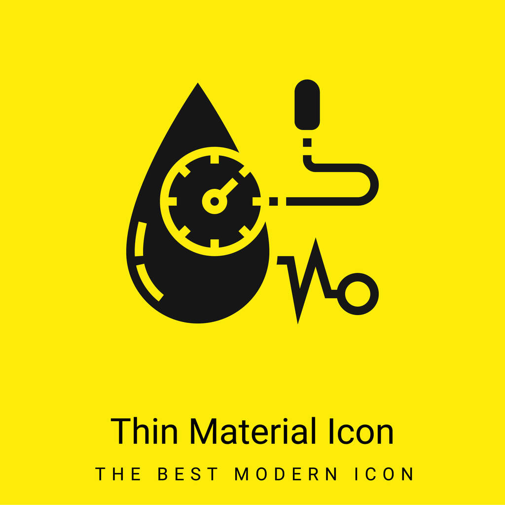 Vérnyomás minimális fényes sárga anyag ikon - Vektor, kép
