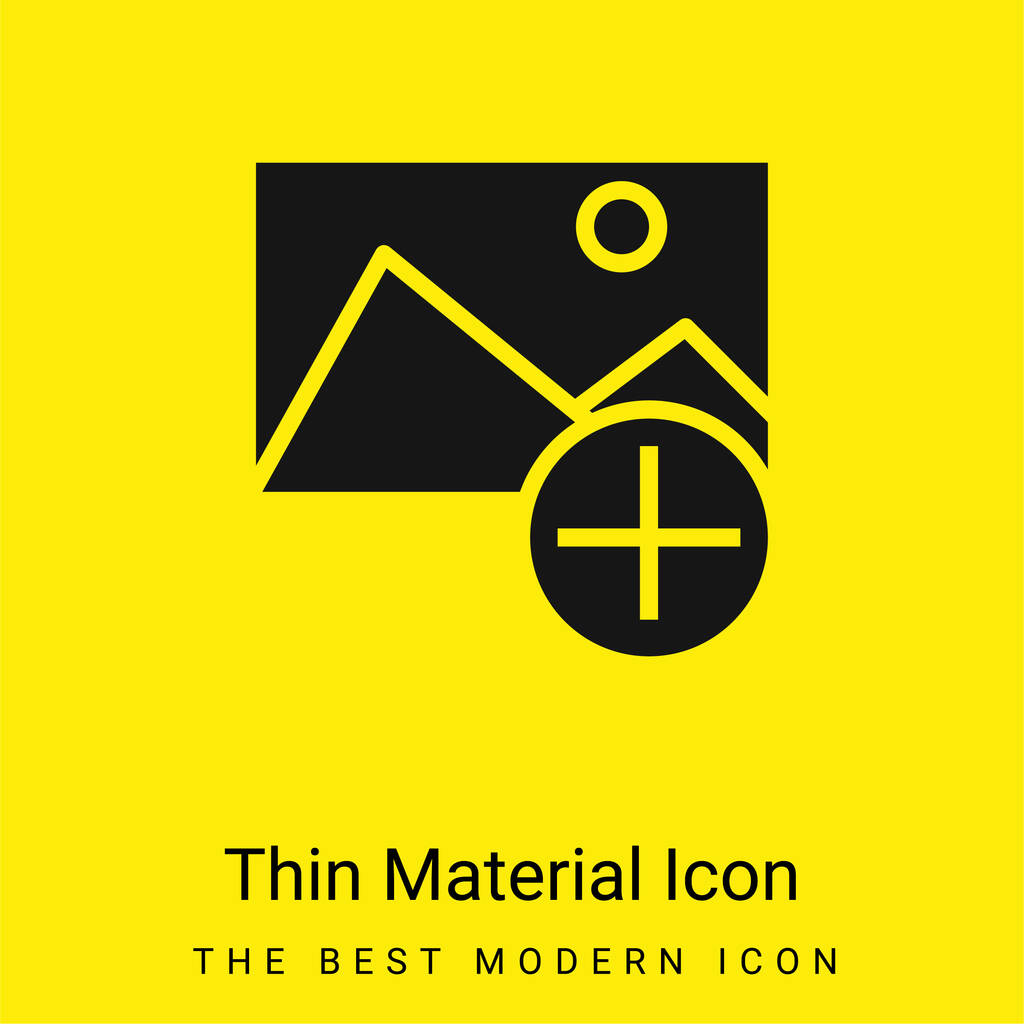 Añadir mínimo icono de material amarillo brillante - Vector, Imagen
